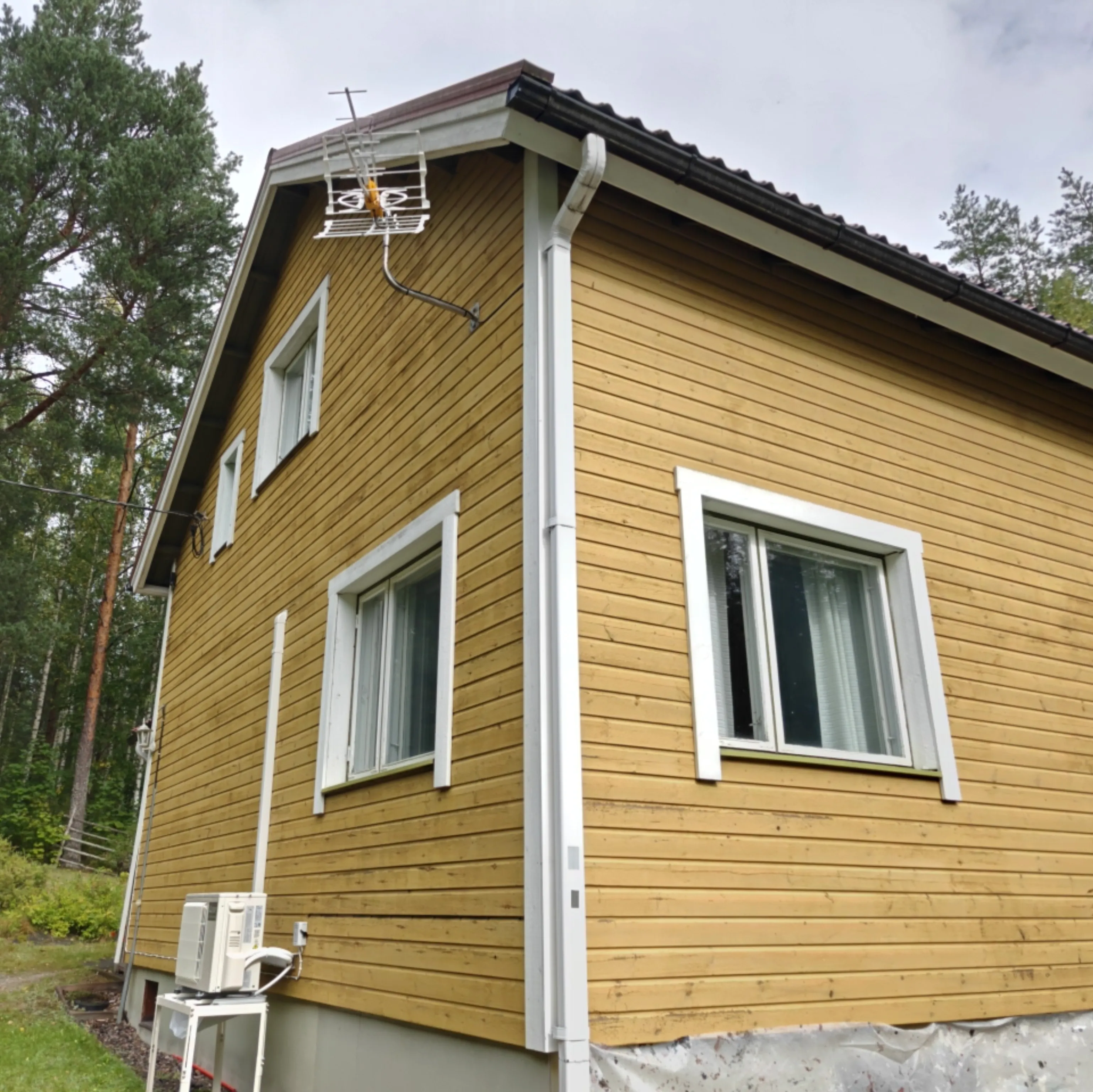 Gable exterior painting — before